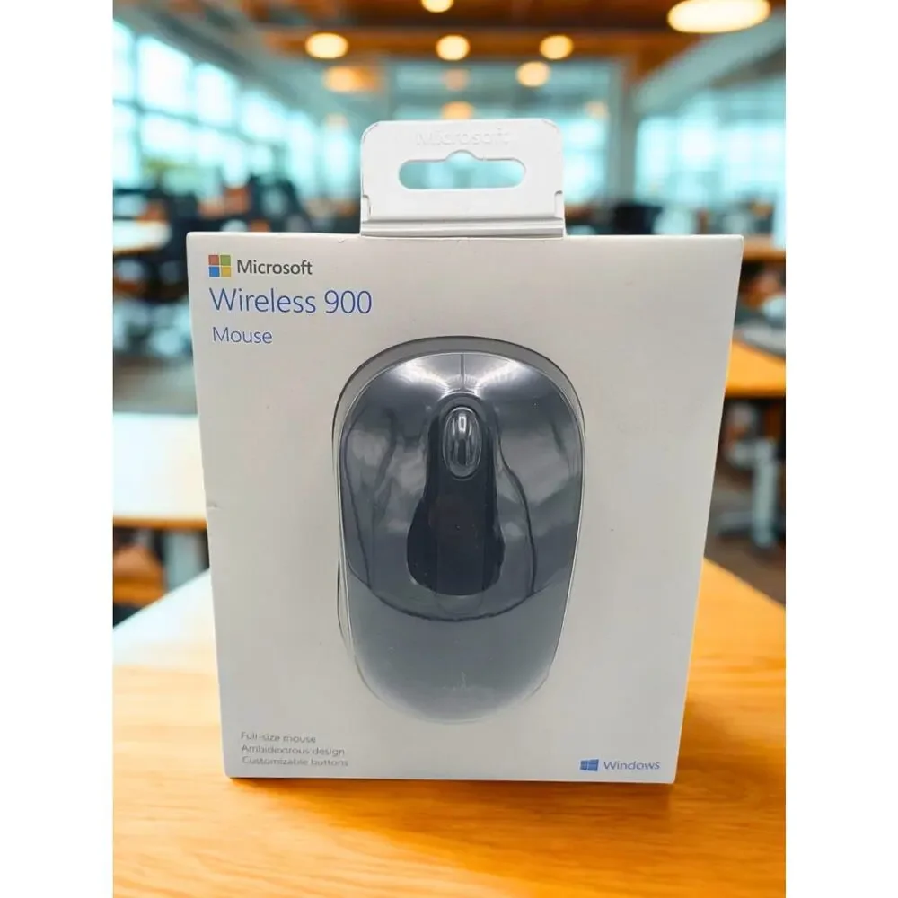 Microsoft Wireless 900 Mouse Black USB Full Size Ambidextrous PW4-00001 Sealed